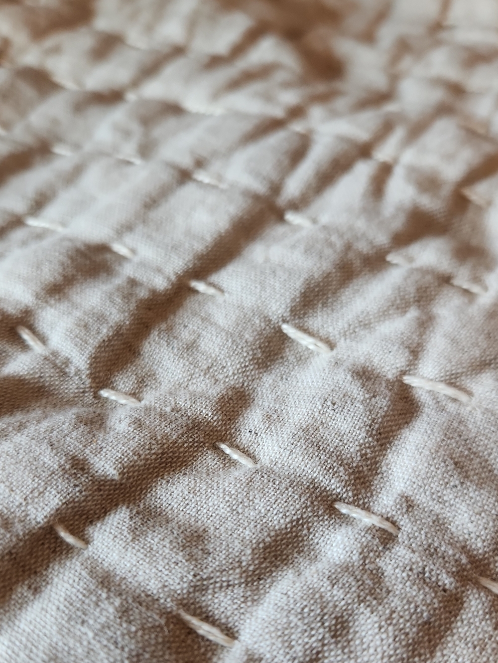 Quince Linen Cotton Blend Quilted Pillow Shams, Standard, Natural Color